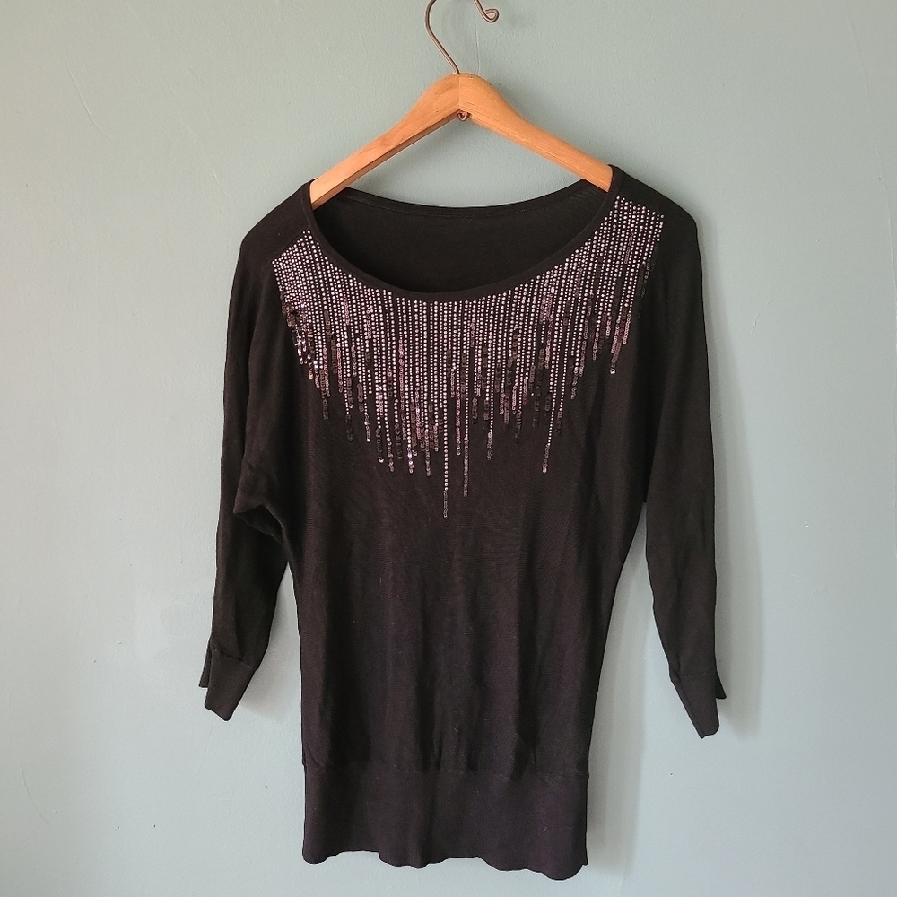 WHBM Knit Top Black Size Medium